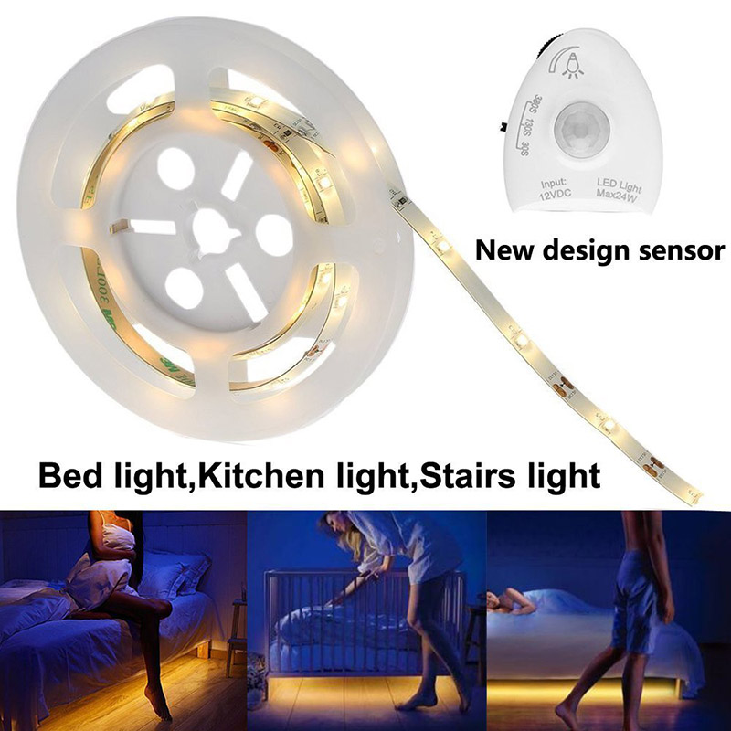 DC12V 2835 Bed Sensor LED Lights Strip Kit, With Warm White Bed Lights Human Body Induction Night LED Light Strip DC12V 2835 Bed Sensor LED Lights Strip Kit, With Warm White Bed Lights Human Body Induction Night LED Light Strip